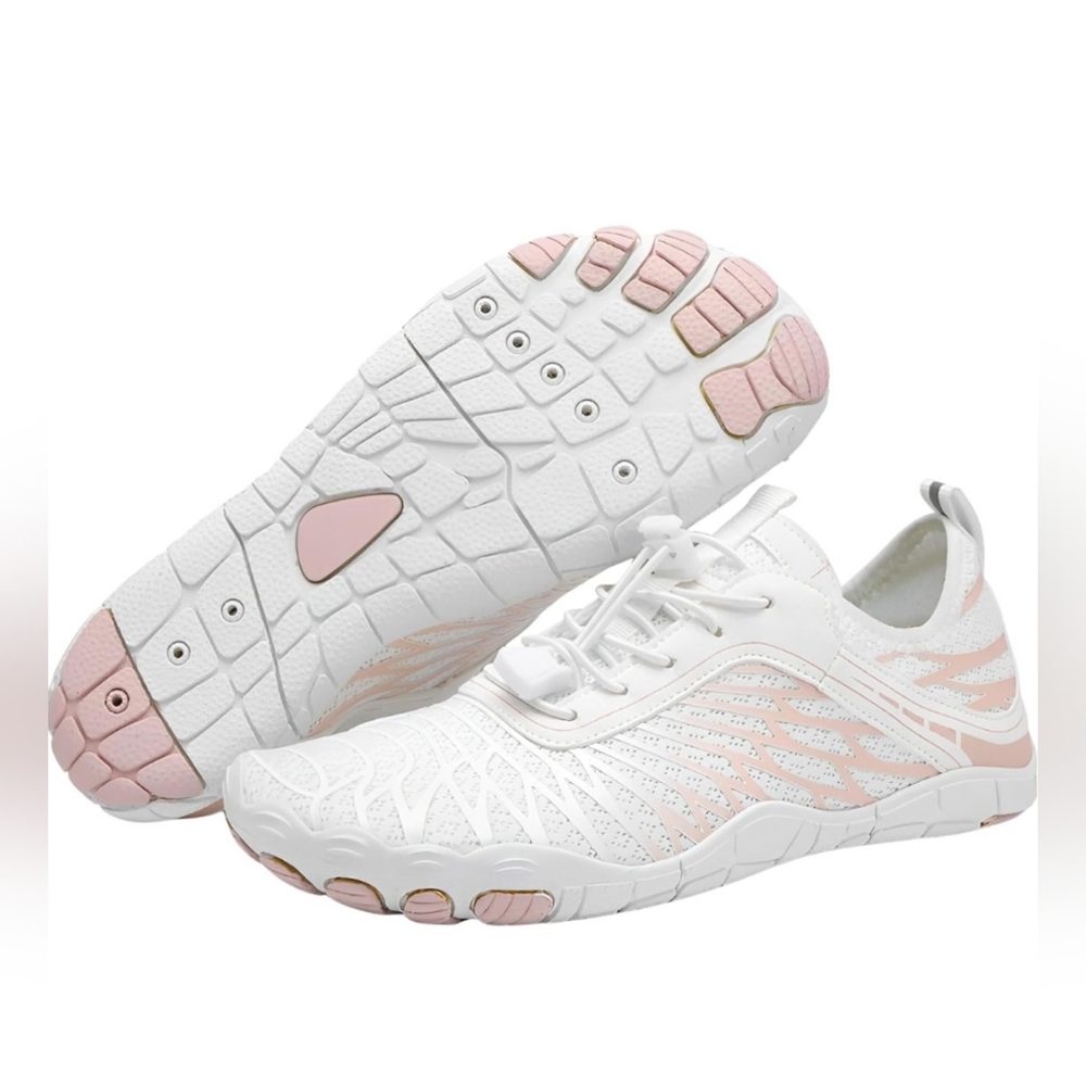 Hike Footwear - Women's White and Pink Athletic/Hiking Shoes - Size EUR 36/ US 6